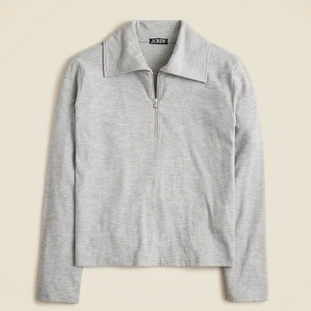 J.Crew Soft rib quarter-zip top Sz M